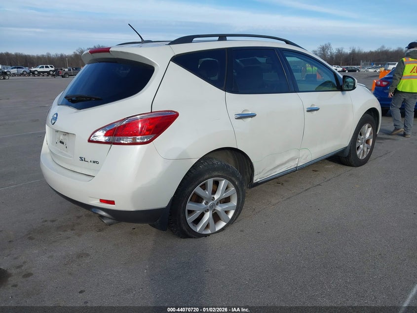 2012 Nissan Murano VIN JN8AZ1MW3CW206708 IAAI salvage auction — RIGHT SIDE, Salvage (Indiana), sold $1,100 on 2026-07-17 (photo 4)