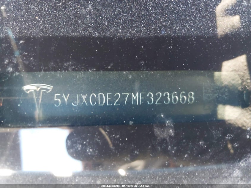 2021 Tesla Model x VIN 5YJXCDE27MF323668 IAAI salvage auction — FRONT END, Salvage Title, sold $18,450 on 2026-07-08 (photo 9)