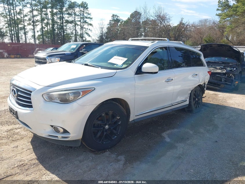 2013 Infiniti Jx35 VIN 5N1AL0MM2DC349010 IAAI salvage auction — REAR END, Salvage (Texas), sold $525 on 2026-07-09 (photo 2)
