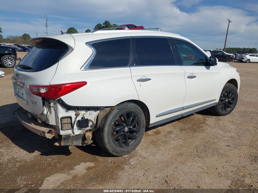 2013 Infiniti Jx35 VIN 5N1AL0MM2DC349010 IAAI salvage auction — REAR END, Salvage (Texas), sold $525 on 2026-07-09 (photo 4)