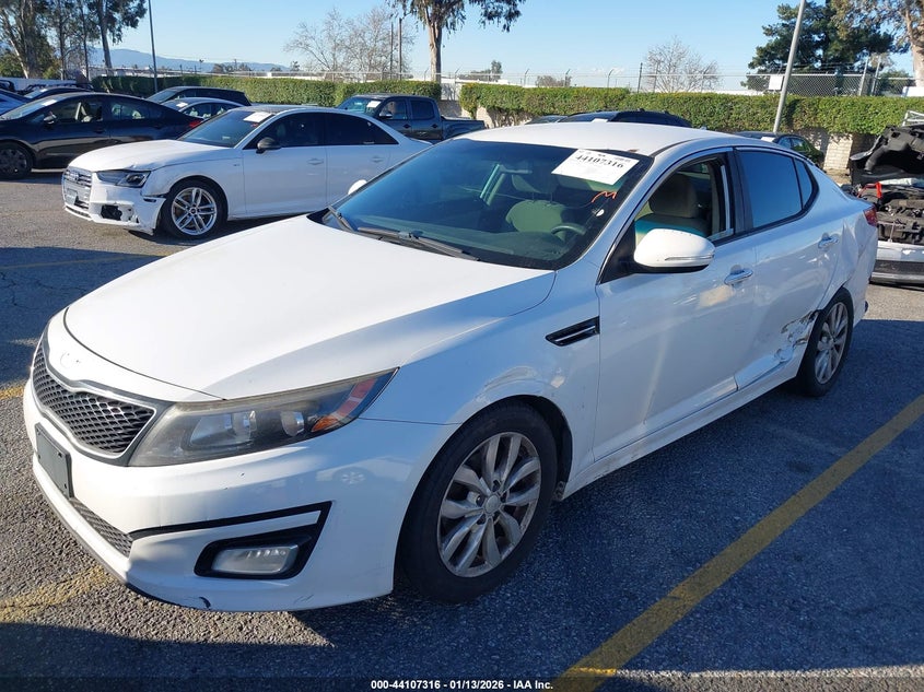 2015 Kia Optima VIN 5XXGM4A79FG416237 IAAI salvage auction — LEFT SIDE, Salvage Title, sold $675 on 2026-07-18 (photo 2)