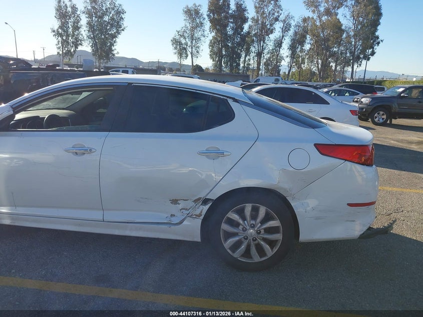 2015 Kia Optima VIN 5XXGM4A79FG416237 IAAI salvage auction — LEFT SIDE, Salvage Title, sold $675 on 2026-07-18 (photo 6)