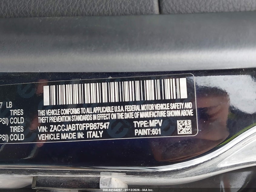 2015 Jeep Renegade VIN ZACCJABT0FPB67547 IAAI salvage auction — FRONT END, Original (Texas), sold $1,675 on 2026-07-06 (photo 9)