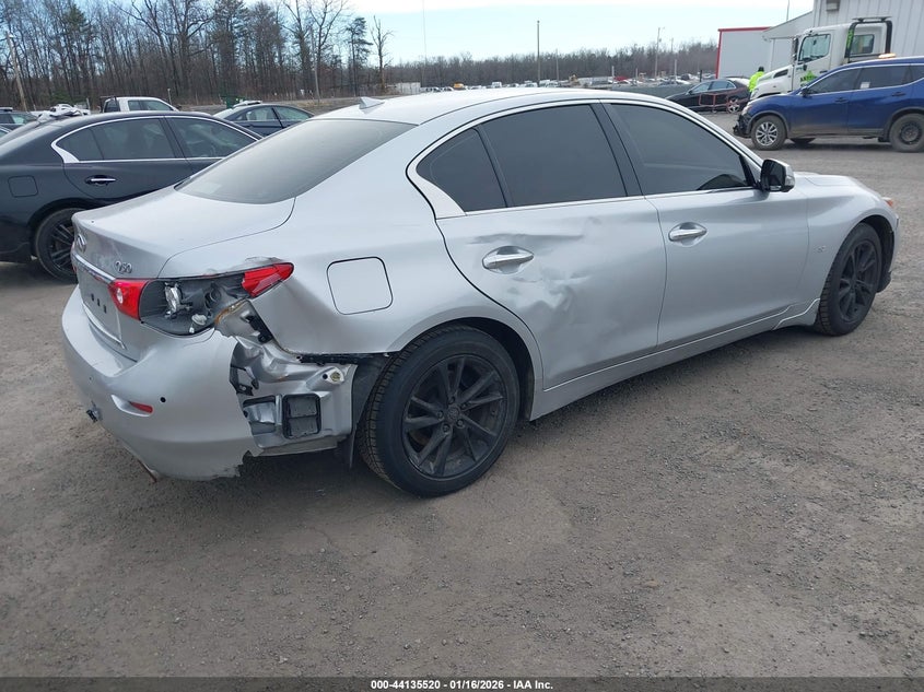 2015 Infiniti Q50 VIN JN1BV7AR7FM418317 IAAI salvage auction — RIGHT SIDE, Salvage - Greater Than 75% (Maryland), sold $3,700 on 2026-07-15 (photo 4)