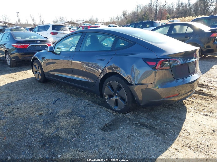 2023 Tesla Model 3 VIN 5YJ3E1EA5PF687865 IAAI salvage auction — REAR END, Clear (Maryland), sold $9,150 on 2026-07-16 (photo 3)