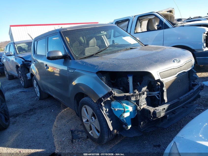 2014 Kia Soul VIN KNDJN2A29E7028444 IAAI salvage auction — FRONT END, Clear (Oklahoma), sold $1,050 on 2026-07-14 (photo 1)