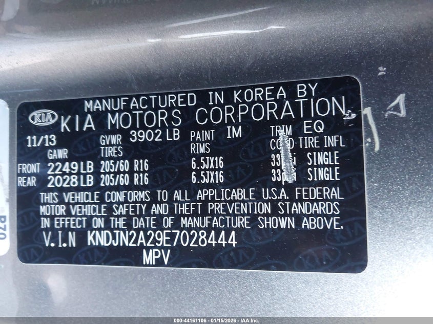 2014 Kia Soul VIN KNDJN2A29E7028444 IAAI salvage auction — FRONT END, Clear (Oklahoma), sold $1,050 on 2026-07-14 (photo 9)