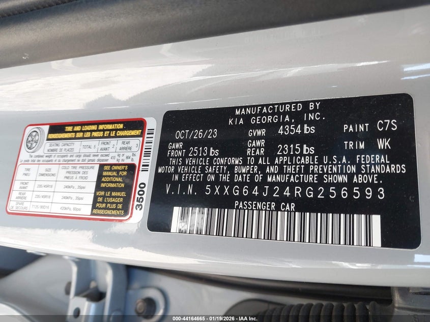 2024 Kia K5 VIN 5XXG64J24RG256593 IAAI salvage auction — REAR END, Other, sold $7,225 on 2026-07-21 (photo 9)