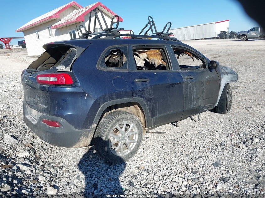 2016 Jeep Cherokee VIN 1C4PJLAB6GW319164 IAAI salvage auction — BURN, Non-Repairable (Tennessee), sold $75 on 2026-08-31 (photo 4)