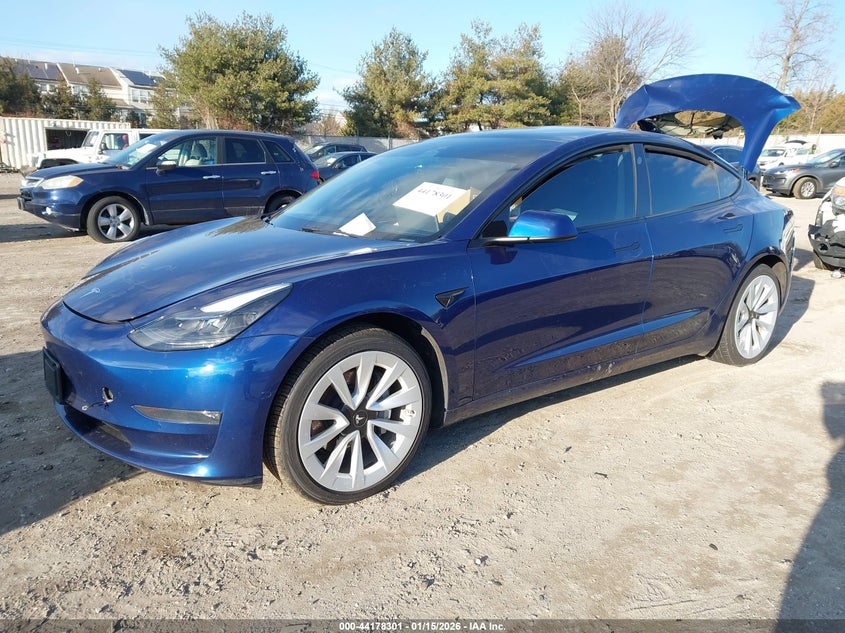 2022 Tesla Model 3 VIN 5YJ3E1EB7NF111507 IAAI salvage auction — REAR END, Salvage Title, sold $25 on 2026-07-30 (photo 2)