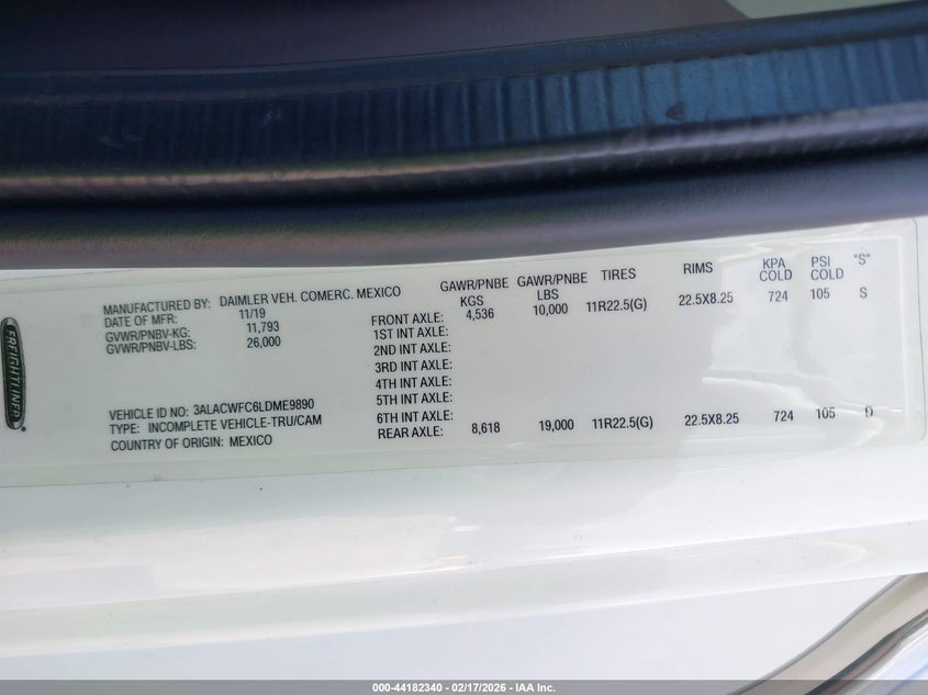 2020 Freightliner M2 106 VIN 3ALACWFC6LDME9890 IAAI salvage auction — THEFT, Salvage (North Carolina), sold $7,000 on 2026-08-27 (photo 8)