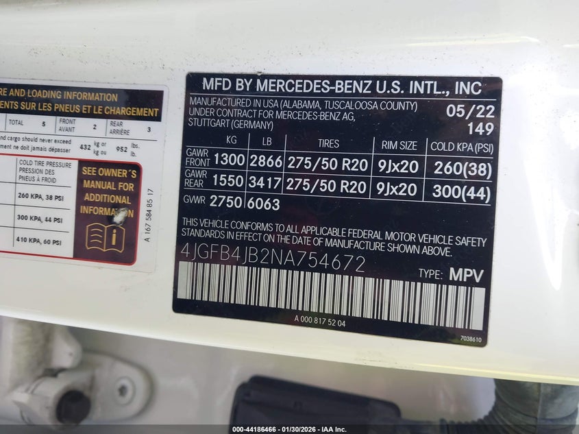 2022 Mercedes-benz Gle VIN 4JGFB4JB2NA754672 IAAI salvage auction — FRONT END, Salvage (Texas), sold $15,600 on 2026-07-30 (photo 9)