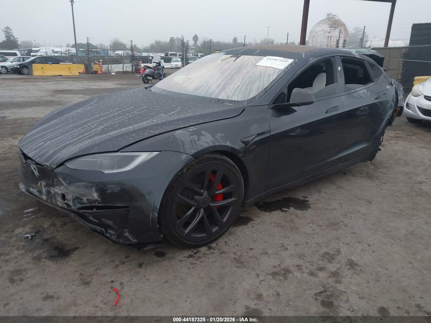 2024 Tesla Model s VIN 5YJSA1E66RF534577 IAAI salvage auction — FRONT & REAR, Salvage (California), sold $9,600 on 2026-07-16 (photo 2)