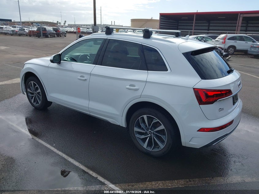 2021 Audi Q5 VIN WA1BAAFYXM2019765 IAAI salvage auction — LEFT FRONT, Clear (Hawaii), sold $7,700 on 2026-08-25 (photo 3)