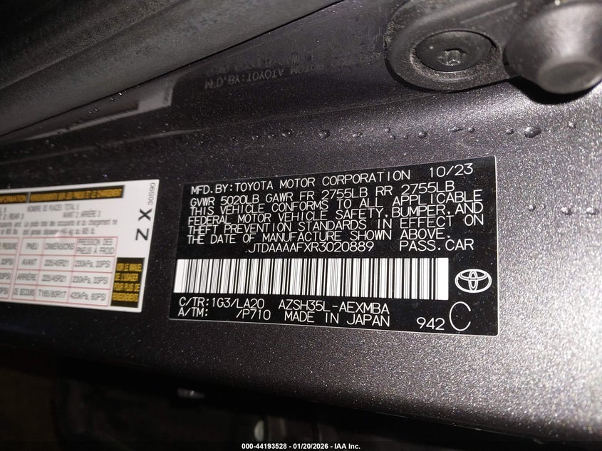 2024 Toyota Crown signia VIN JTDAAAAFXR3020889 IAAI salvage auction — FRONT END, Salvage (Wisconsin), sold $11,900 on 2026-07-24 (photo 9)