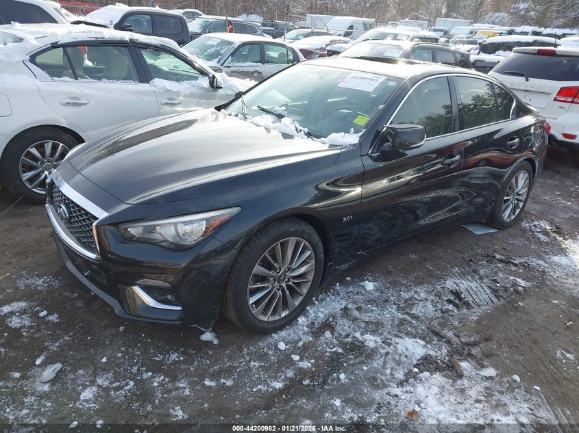 2018 Infiniti Q50 VIN JN1EV7AR3JM430566 IAAI salvage auction — ROOF, Salvage (Massachusetts), sold $400 on 2026-07-28 (photo 2)