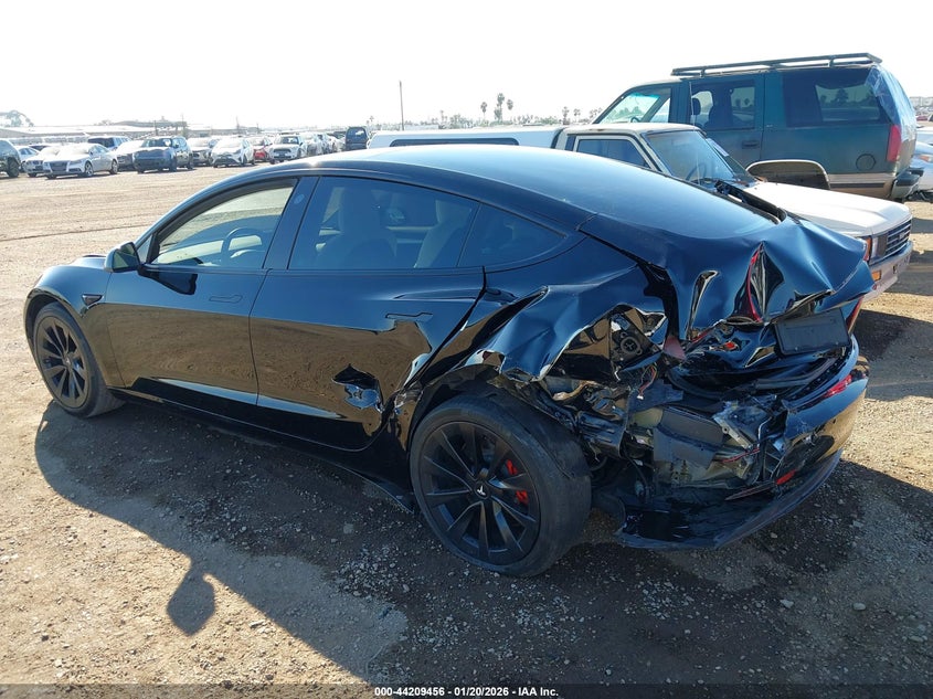 2022 Tesla Model 3 VIN 5YJ3E1EA7NF134096 IAAI salvage auction — LEFT REAR, Salvage Title, sold $50 on 2026-07-29 (photo 3)