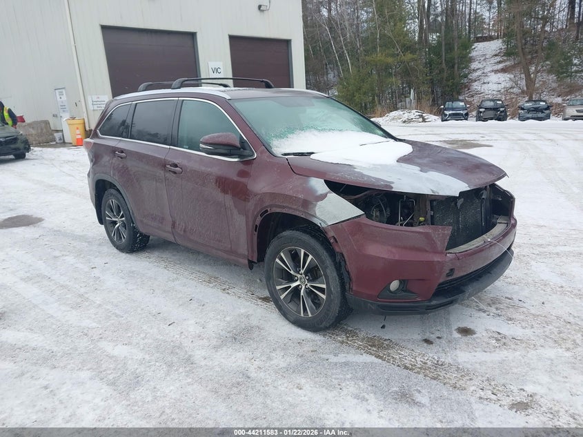 2016 Toyota Highlander VIN 5TDJKRFH5GS253306 IAAI salvage auction — FRONT END, Salvage (Vermont), sold $4,200 on 2026-07-18 (photo 1)