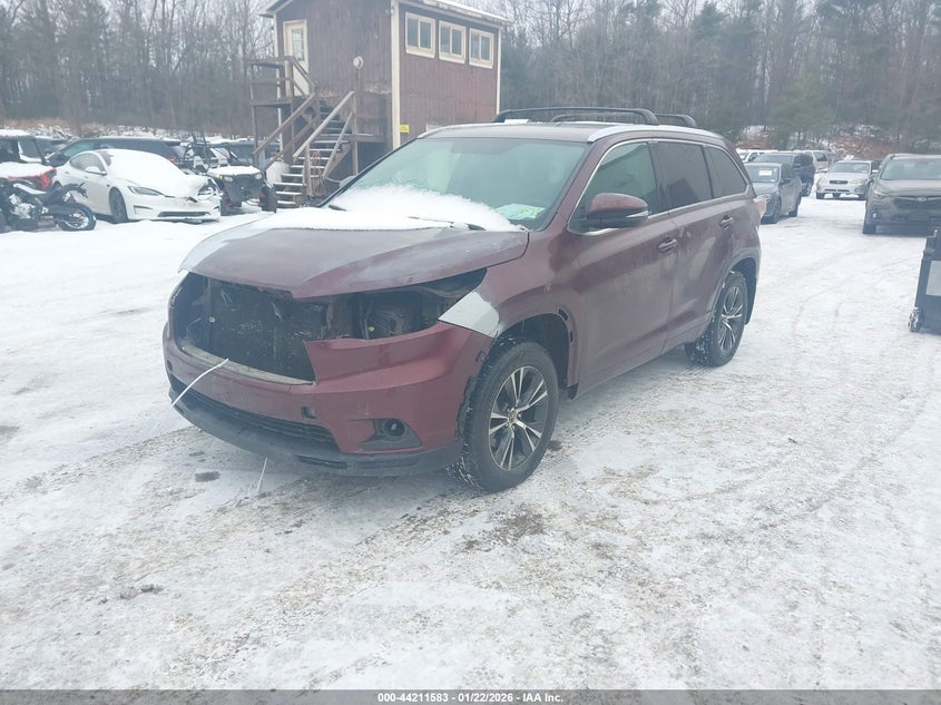 2016 Toyota Highlander VIN 5TDJKRFH5GS253306 IAAI salvage auction — FRONT END, Salvage (Vermont), sold $4,200 on 2026-07-18 (photo 2)