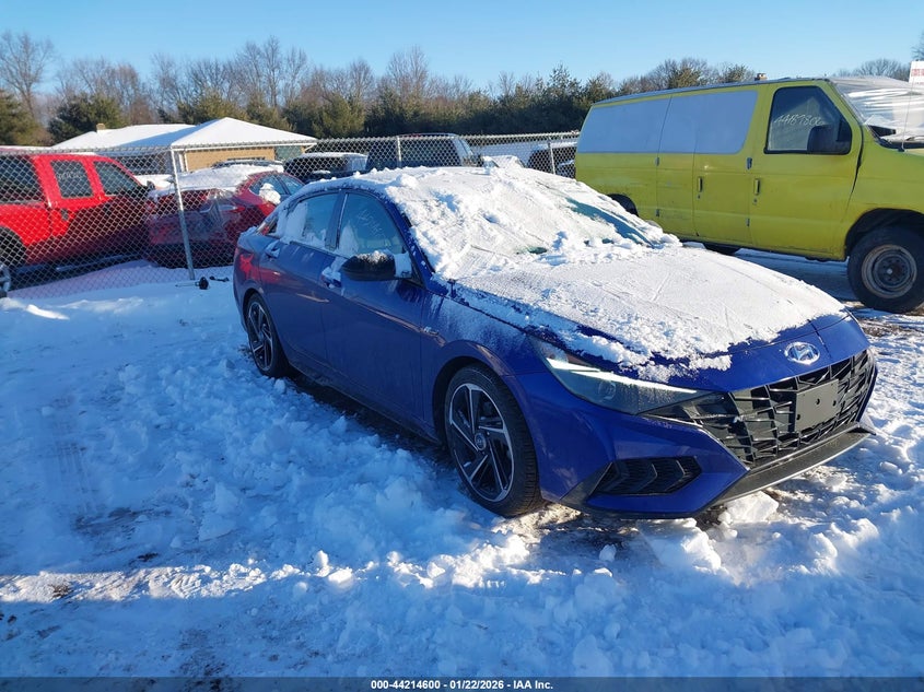 2021 Hyundai Elantra VIN KMHLR4AF0MU202232 IAAI salvage auction — LEFT SIDE, Salvage (Indiana), sold $2,750 on 2026-07-28 (photo 1)