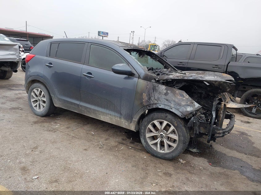 2016 Kia Sportage VIN KNDPB3AC6G7836187 IAAI salvage auction — INTERIOR BURN, Other, sold $200 on 2026-07-22 (photo 1)