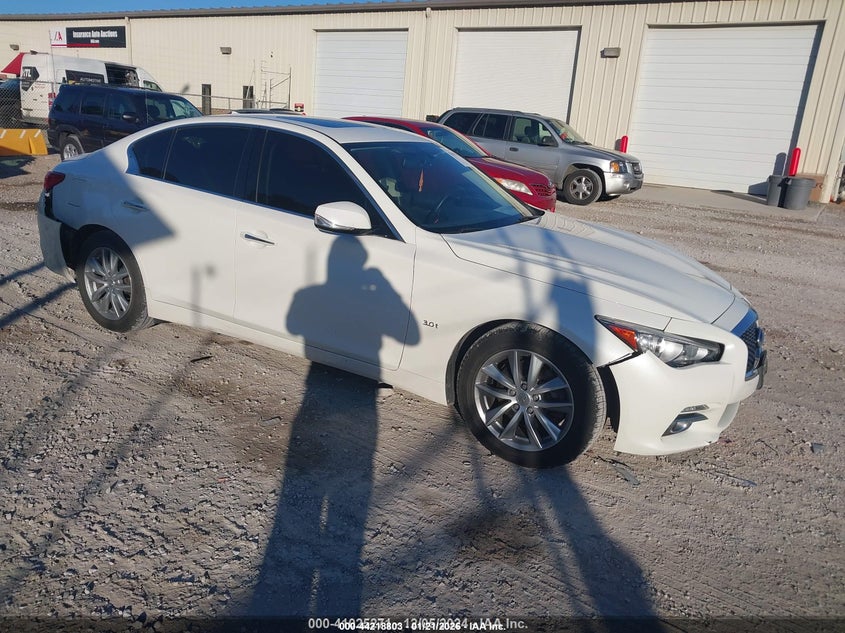 2016 Infiniti Q50 VIN JN1EV7AR5GM343566 IAAI salvage auction — FRONT END, Salvage (Alabama), sold $2,300 on 2026-07-06 (photo 1)