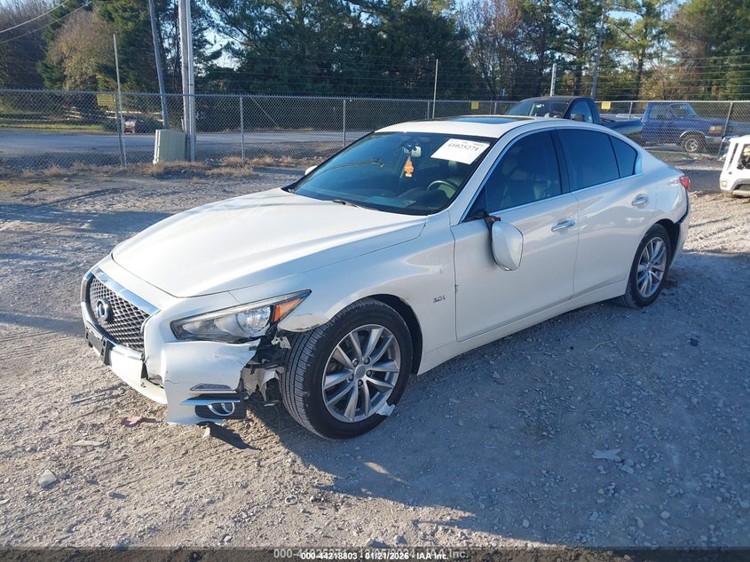 2016 Infiniti Q50 VIN JN1EV7AR5GM343566 IAAI salvage auction — FRONT END, Salvage (Alabama), sold $2,300 on 2026-07-06 (photo 2)