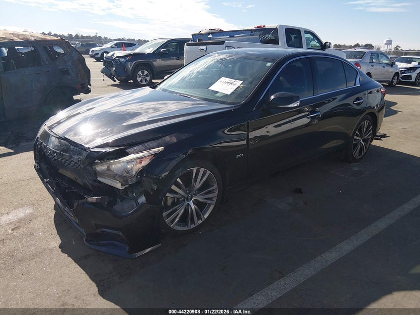 2018 Infiniti Q50 VIN JN1EV7AP1JM358507 IAAI salvage auction — FRONT END, Salvage (North Carolina), sold $4,550 on 2026-07-22 (photo 2)