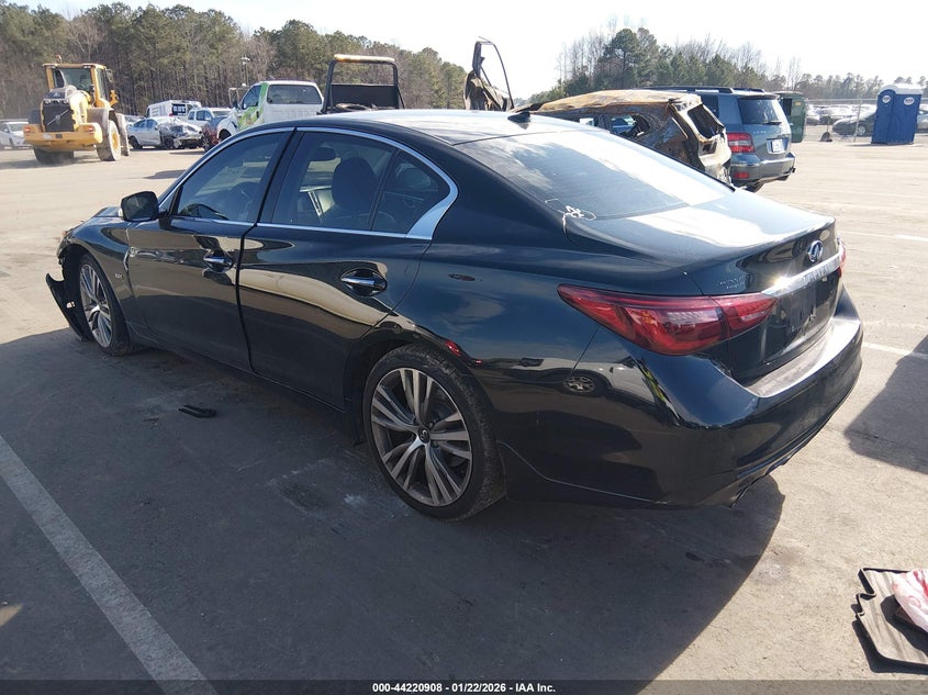2018 Infiniti Q50 VIN JN1EV7AP1JM358507 IAAI salvage auction — FRONT END, Salvage (North Carolina), sold $4,550 on 2026-07-22 (photo 3)