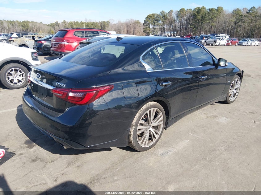 2018 Infiniti Q50 VIN JN1EV7AP1JM358507 IAAI salvage auction — FRONT END, Salvage (North Carolina), sold $4,550 on 2026-07-22 (photo 4)