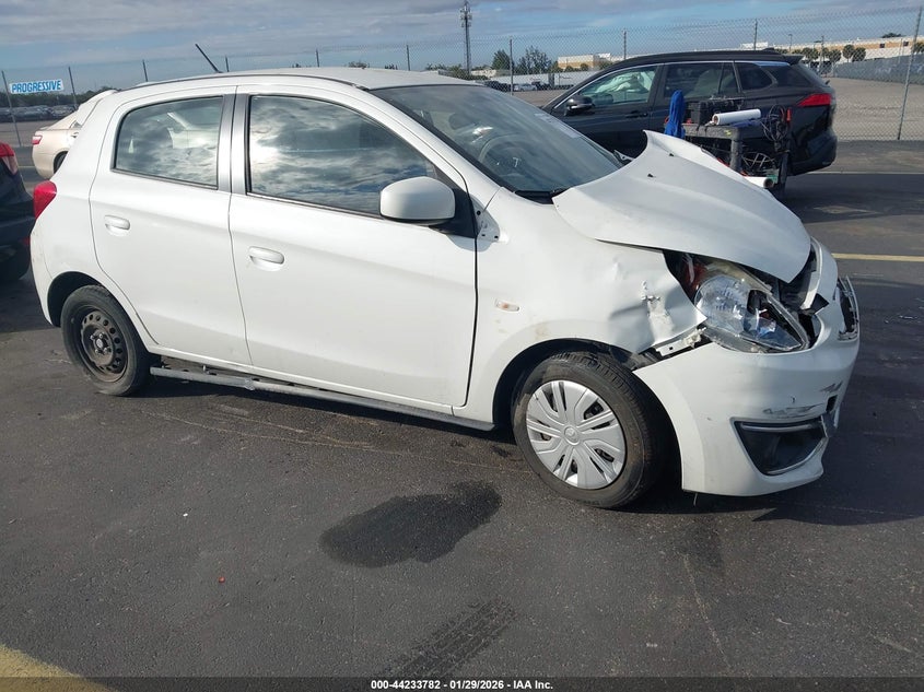 2019 Mitsubishi Mirage VIN ML32A3HJ3KH001137 IAAI salvage auction — ALL OVER, Rebuildable (Florida), sold $600 on 2026-07-18 (photo 1)