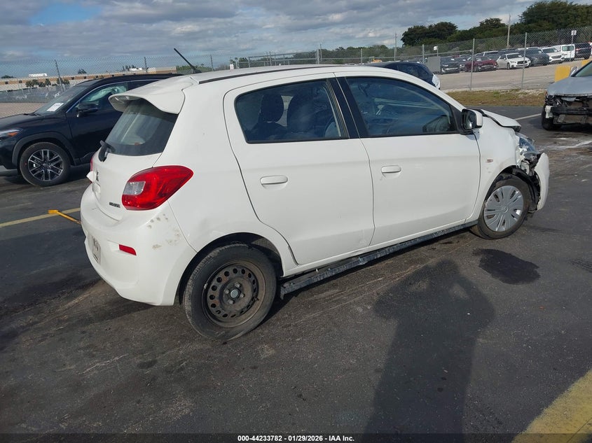 2019 Mitsubishi Mirage VIN ML32A3HJ3KH001137 IAAI salvage auction — ALL OVER, Rebuildable (Florida), sold $600 on 2026-07-18 (photo 4)