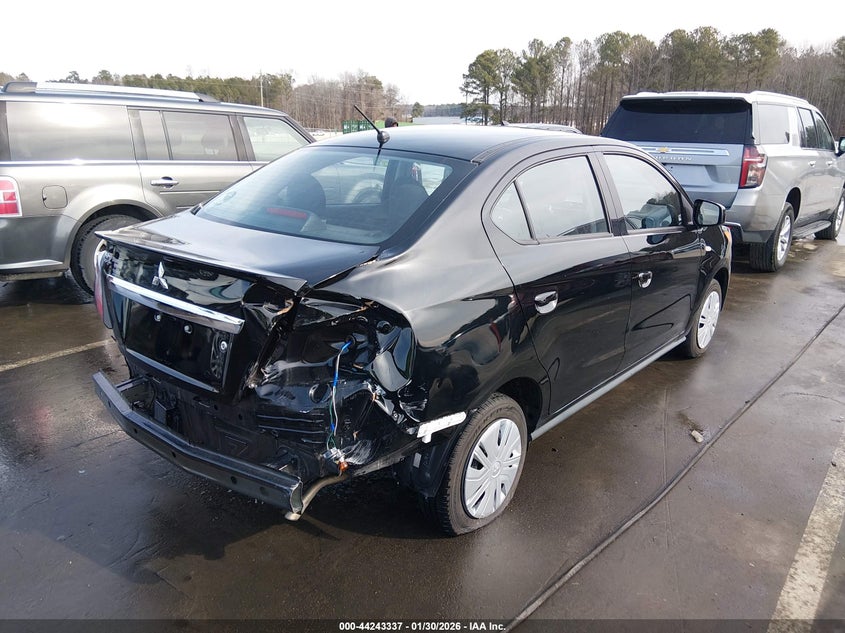 2024 Mitsubishi Mirage VIN ML32FUFJXRHF11234 IAAI salvage auction — REAR END, Salvage (North Carolina), sold $50 on 2026-07-29 (photo 4)