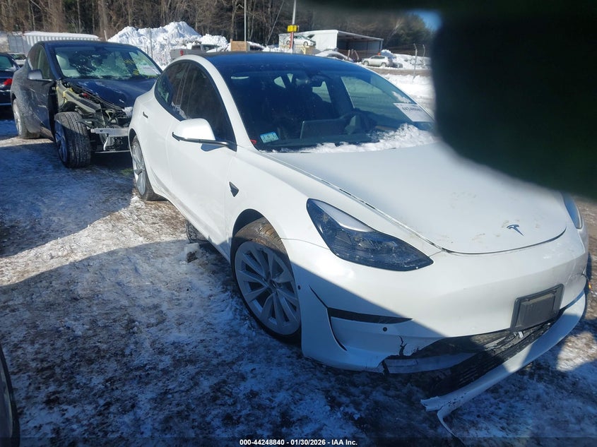 2022 Tesla Model 3 VIN 5YJ3E1EB0NF205261 IAAI salvage auction — ALL OVER, Salvage Title, sold $2,350 on 2026-07-28 (photo 1)