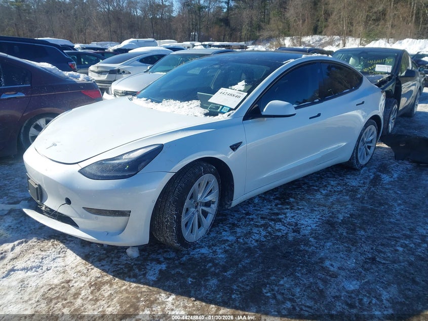 2022 Tesla Model 3 VIN 5YJ3E1EB0NF205261 IAAI salvage auction — ALL OVER, Salvage Title, sold $2,350 on 2026-07-28 (photo 2)