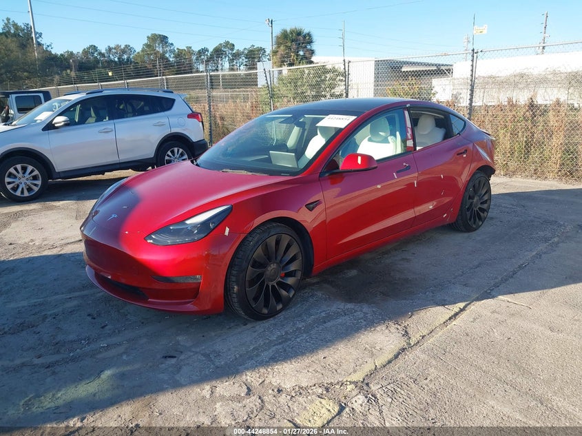 2022 Tesla Model 3 VIN 5YJ3E1EC9NF163116 IAAI salvage auction — LEFT REAR, Salvage Title, sold $25 on 2026-07-22 (photo 2)