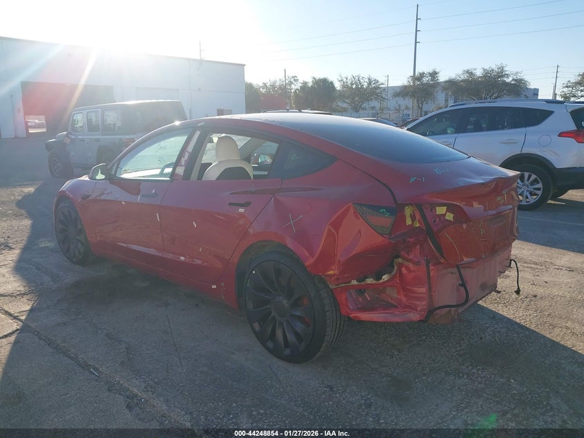 2022 Tesla Model 3 VIN 5YJ3E1EC9NF163116 IAAI salvage auction — LEFT REAR, Salvage Title, sold $25 on 2026-07-22 (photo 3)