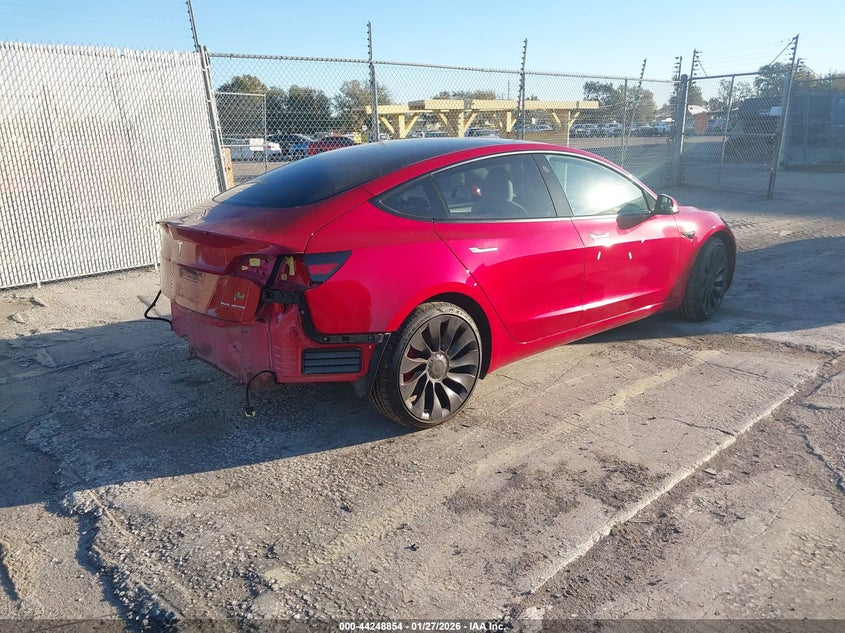 2022 Tesla Model 3 VIN 5YJ3E1EC9NF163116 IAAI salvage auction — LEFT REAR, Salvage Title, sold $25 on 2026-07-22 (photo 4)