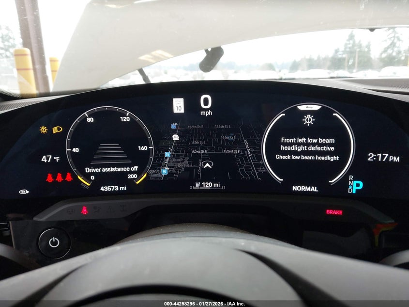2021 Porsche Taycan VIN WP0AB2Y17MSA44923 IAAI salvage auction — FRONT END, Salvage Title, sold $26,300 on 2026-07-16 (photo 7)
