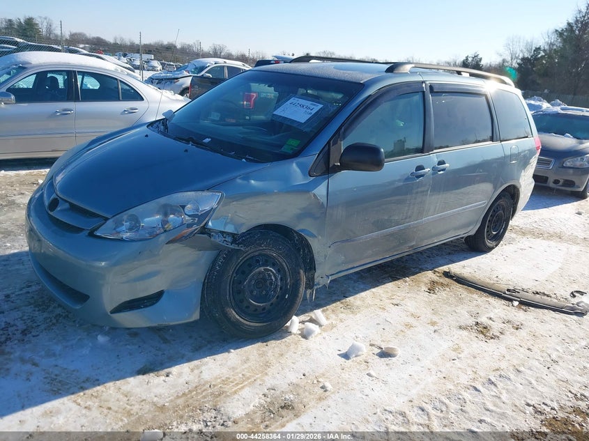 2008 Toyota Sienna VIN 5TDZK23C08S147527 IAAI salvage auction — LEFT FRONT, Clear (Virginia), sold $875 on 2026-07-06 (photo 2)