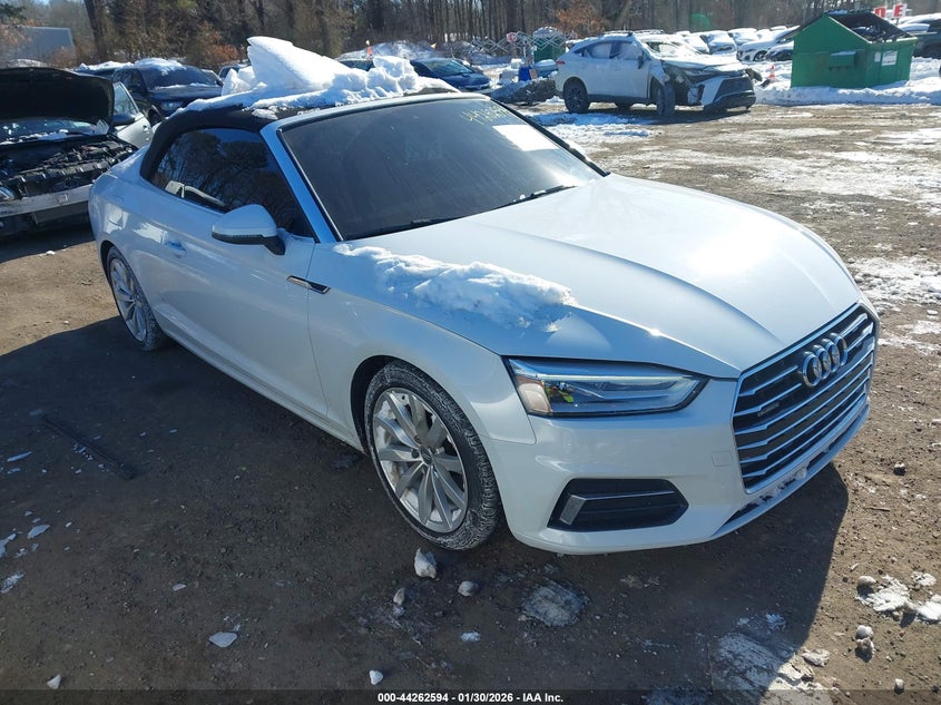 2018 Audi A5 VIN WAUWNGF57JN009755 IAAI salvage auction — LEFT REAR, Salvage Title, sold $8,075 on 2026-07-28 (photo 1)