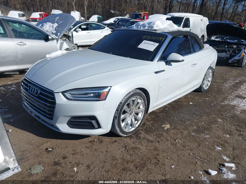 2018 Audi A5 VIN WAUWNGF57JN009755 IAAI salvage auction — LEFT REAR, Salvage Title, sold $8,075 on 2026-07-28 (photo 2)