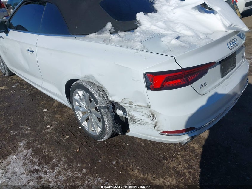 2018 Audi A5 VIN WAUWNGF57JN009755 IAAI salvage auction — LEFT REAR, Salvage Title, sold $8,075 on 2026-07-28 (photo 6)