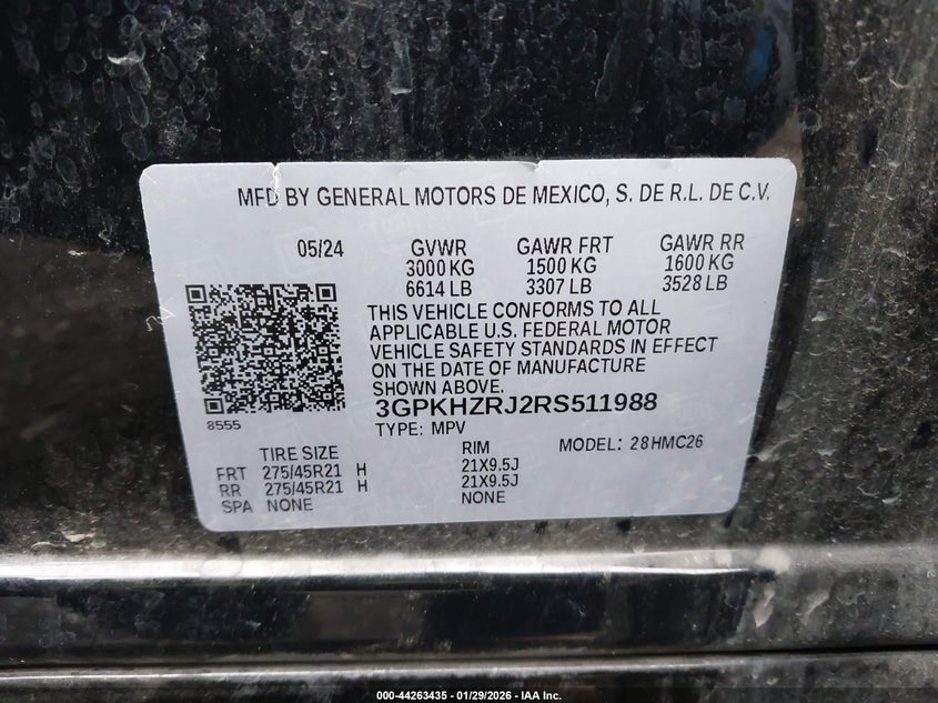 2024 Honda Prologue VIN 3GPKHZRJ2RS511988 IAAI salvage auction — UNKNOWN, Salvage Title, sold $14,550 on 2026-07-21 (photo 9)