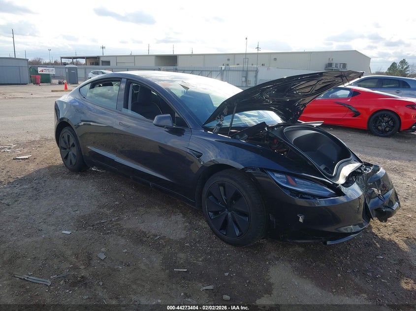 2025 Tesla Model 3 VIN 5YJ3E1EA9SF953977 IAAI salvage auction — FRONT END, Original (Texas), sold $12,550 on 2026-07-16 (photo 1)
