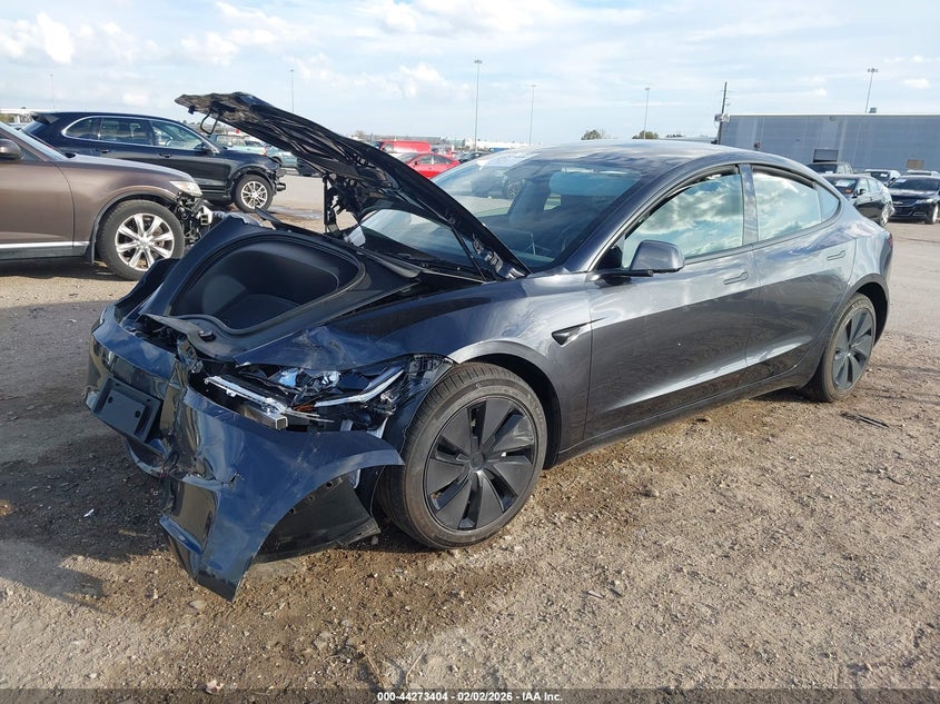 2025 Tesla Model 3 VIN 5YJ3E1EA9SF953977 IAAI salvage auction — FRONT END, Original (Texas), sold $12,550 on 2026-07-16 (photo 2)