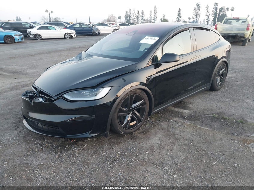 2026 Tesla Model x VIN 7SAXCBE50TF475114 IAAI salvage auction — RIGHT FRONT, Clear (California), sold $60,250 on 2026-08-18 (photo 2)