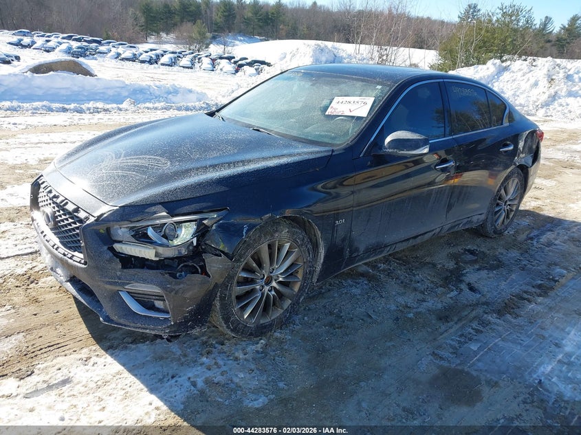 2020 Infiniti Q50 VIN JN1EV7AR2LM250059 IAAI salvage auction — LEFT FRONT, Salvage Title, sold $1,650 on 2026-07-21 (photo 2)