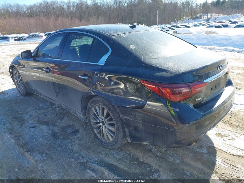 2020 Infiniti Q50 VIN JN1EV7AR2LM250059 IAAI salvage auction — LEFT FRONT, Salvage Title, sold $1,650 on 2026-07-21 (photo 3)