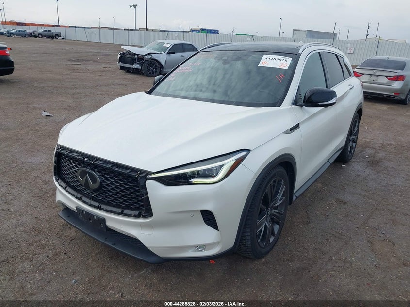 2020 Infiniti Qx50 VIN 3PCAJ5M39LF106603 IAAI salvage auction — FRONT END, Original (Texas), sold $5,800 on 2026-07-30 (photo 2)